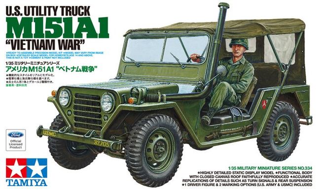 Збірна модель 1/35 Комунальний автомобіль США M151A1 "Війна у В'єтнамі" Tamiya 35334