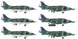 Сборная модель 1/48 военный самолет Harrier GR3 40 ANN Falkl Kinetic 48139