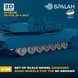 Set of scale model 1:35 damaged road wheels for the M1 Abrams (16 pcs.) SPALAH 38035
