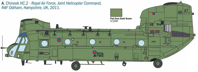 Сборная модель 1/48 вертолет Chinook HC.2/ CH-47F Italeri 2779