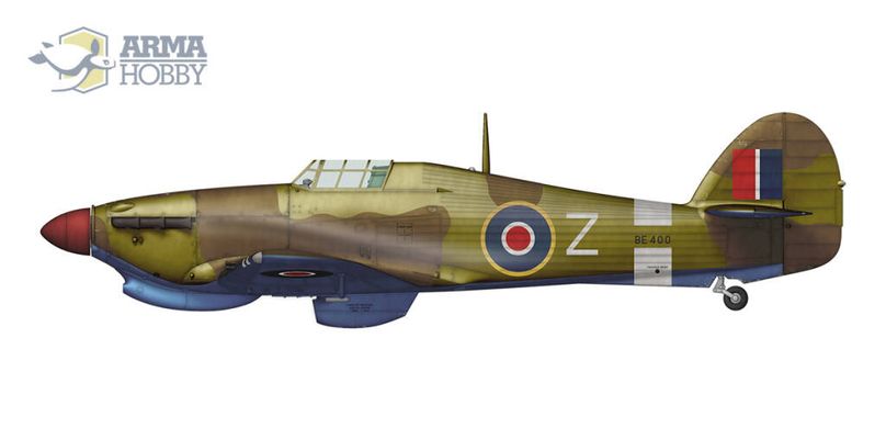 Сборная модель 1/72 винтовой самолет Hurricane Mk. IIb Trop Arma Hobby 70044