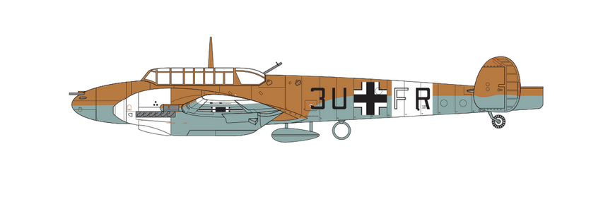Збірна модель 1/72 літак Messerschmitt Bf110E/E-2 TROP Airfix A03081A