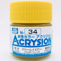 Акрилова фарба Acrysion (N) Cream Yellow Mr.Hobby N034