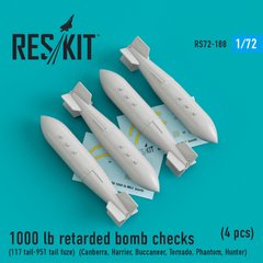 Масштабна модель Британська 1000 фунтова бомба вільного падіння (117 tail-951 tail fuze) (1/72) Resk, В наявності