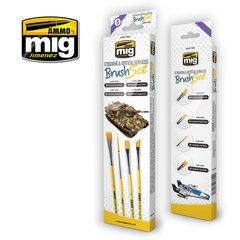 Streaking and Vertical Surfaces Brush Set Ammo Mig