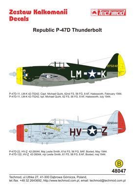 Декалі 1:48 для Republic P-47D Thunderbolt Techmod 48047