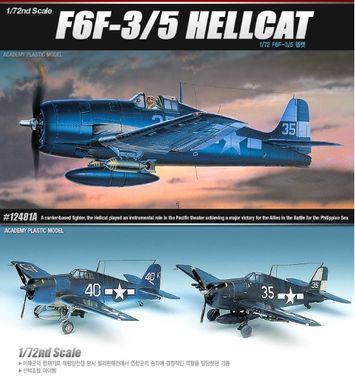 Сборная модель 1/72 WWII U.S. Navy Fighter F6F-3/5 Academy 12481