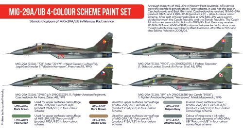 MiG-29A/UB 4-colour scheme paint set 6x17ml Hataka Hobby HTK-AS105