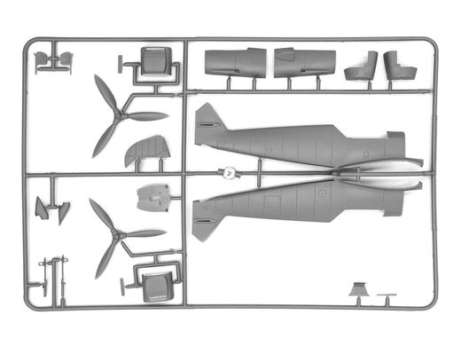 Збірна модель 1/48 Аеродром Люфтваффе IIСВ (Messerschmitt Bf 109F-4, Hs 126 B-1, Пілоти і техніки ВПС Німеччини (7 фігур)) ICM DS4801