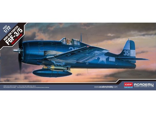 Збірна модель 1/72 WWII U.S. Navy Fighter F6F-3/5 Academy 12481