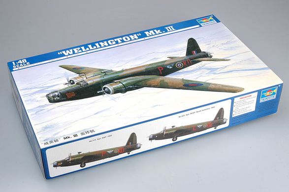 Сборная модель 1/48 британский бомбардировщик "Веллингтон" Mk III Wellington Trumpeter 02823