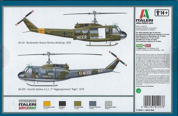Сборная модель 1/72 вертолета Bell UH-1D Iroquois Italeri 1247