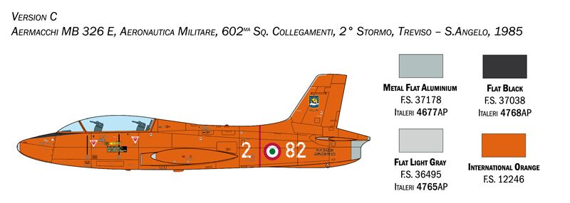 Збірна модель 1/48 винищувач ВПС Італії МБ-326 Italeri 2814