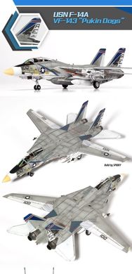 Збірна модель 1/72 винищувач USN F-14A VF-143 "Pukin Dogs" Academy 12563