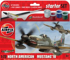 Prefab model 1/72 airplane North American Mustang IV Starter kit Airfix A55107A