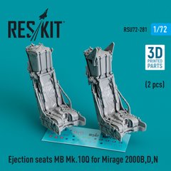 Масштабна модель 1/72 Катапультні сидіння MB Mk.10Q для Mirage 2000B,D,N (2 шт.) (3D Printed) Reskit RSU72-0281, В наявності