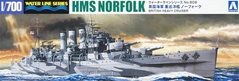 Збірна модель 1/700 корабель HMS Norfolk British Heavy Cruiser Aoshima 05670