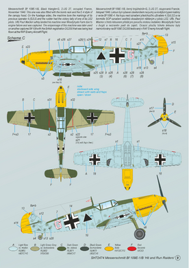 Збірна модель 1/72 літак Messerschmitt Bf 109E-1/B ‘Hit and Run Raiders’ Special Hobby 72474