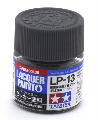 Нитро краска LP-13 IJN Cray Sasebo Arsenall (серая матовая), 10 мл. Tamiya 82113