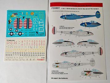 Декаль 1:72 для Lockheed P-38 Lightning - Pin-Up Nose Art Part III (for Frog and Academy Kits) Foxbot 72-068