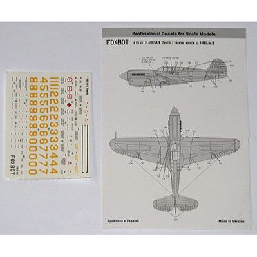 Decal 1/32 technical inscriptions on Curtiss P-40E/M/K Foxbot 32-011, In stock