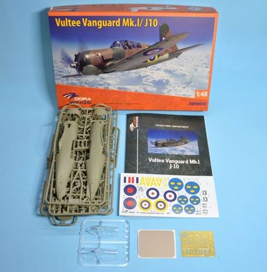 Assembled model 1/48 fighter Vultee Vanguard Mk.I/J10 DW 48050