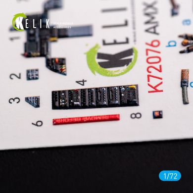 Interior 3D stickers 1/72 for Amx Ghibli model (Italeri) Kelik K72076, In stock