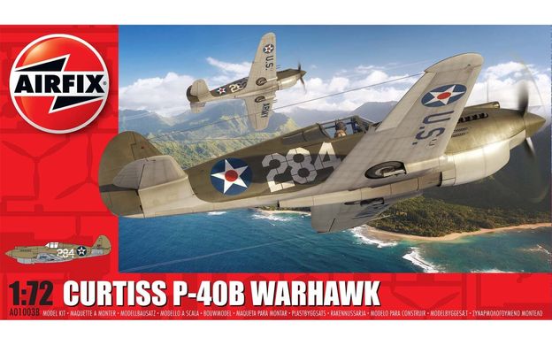 Сборная модель 1/72 американский истребитель Curtiss P-40B Warhawk Airfix 01003B