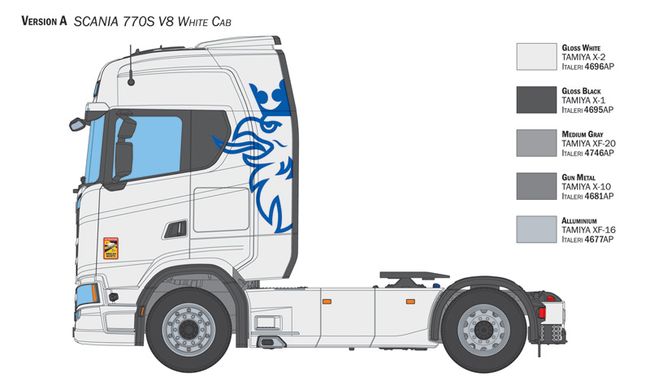 Сборная модель 1/24 грузовик Scania 770 S V8 "White Cab" Italeri 3965