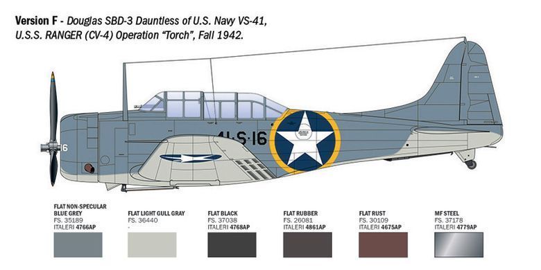 Assembly model 1:48 SBD-3 Dauntless Italeri 2841