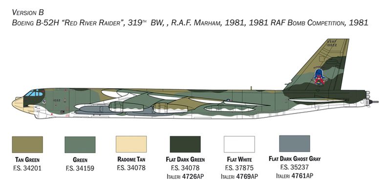 Збірна модель 1/72 літак B-52H Stratofortress Italeri 1442