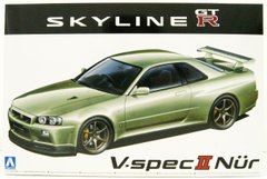 Сборная модель 1/24 автомобиль Nissan BNR34 Skyline GT-R V-specII Nür. '02 Aoshima 06275