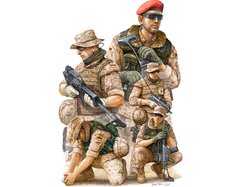 Сборная модель 1/35 фигуры современных немецких войск ИСАФ в Афганистане ISAF Soldiers Trumpeter 00421