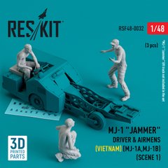 Масштабная модель 1/48 Водитель и авиаторы MJ-1 "Jammer" (Вьетнам) (MJ-1A,MJ-1B) (сцена 1) (3 шт.) (3D-печать) Reskit RSF48-0032, В наличии