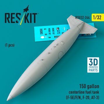 Масштабна модель 1:32 центральний паливний бак на 150 галонів (F-5E/F/N, F-20, AT-3) (1 шт.) Reskit RSU32-0244