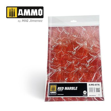 Red marble. Square cut marble tiles - 2 pcs. Ammo Mig 8777