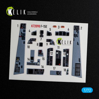 Interior 3D decals 1/72 for F-15E model ( GWH) Kelik K72098, In stock