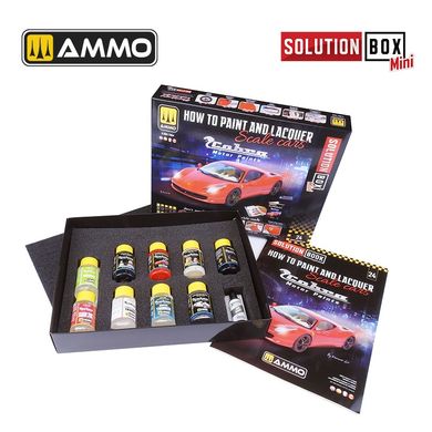 Набір SOLUTION BOX – Як фарбувати та лакувати масштабні автомобілі Ammo Mig 7904