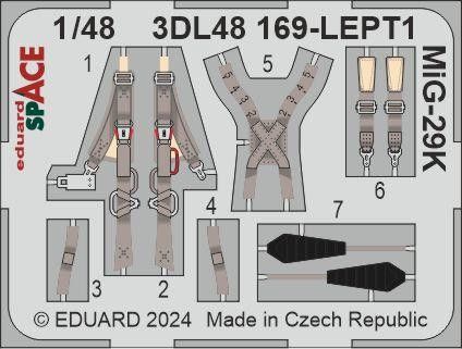 Комплект 1/48 приборная панель и фототравление MiG-29K SPACE HOBBY BOSS Eduard 3DL48169, В наличии