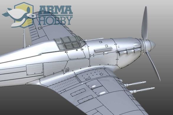 Збірна модель 1/72 гвинтовий літак Hurricane Mk IIc Model Kit Arma Hobby 70036