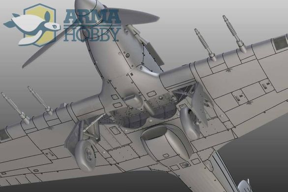 Сборная модель 1/72 винтовой самолет Hurricane Mk IIc Model Kit Arma Hobby 70036