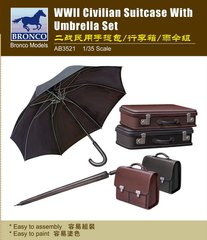 Assembled model 1/35 Civilian Valise with a set of parasols (Another World War) Bronco AB3521