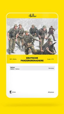 Assembled model 1/72 figures Panzergrenadiers of Germany Panzergrenadiers Allemands WWII Heller 49606