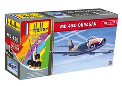 Сборная модель 1/72 Самолет MD 450 Ouragan - Стартовый набор Heller 56201