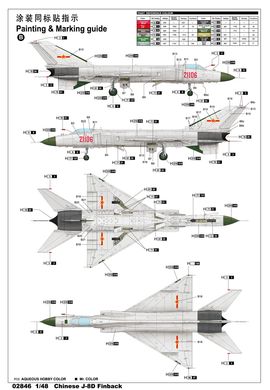 Збірна модель 1/48 китайський винищувач J-8D "Finback" Trumpeter 02846