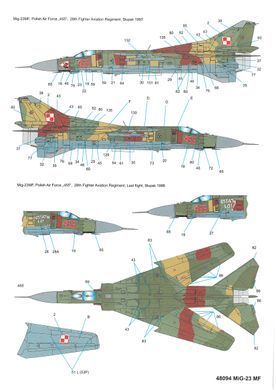 Декалі 1:48 для MiG-23MF Techmod 48094