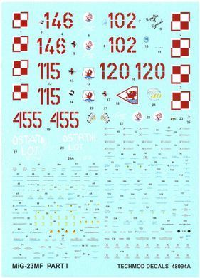Декалі 1:48 для MiG-23MF Techmod 48094