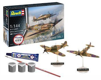 Стартовый набор &laquo;Самолеты Spitfire Mk.Ia и Hurricane Mk.I в масштабе 1:144&raquo; Revell 73771