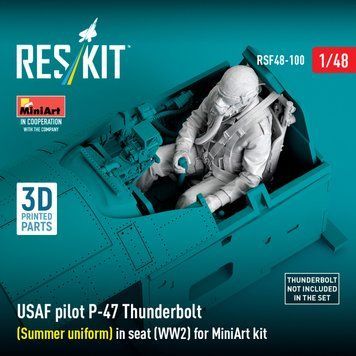 Figure 1:48 US Air Force P-47 Thunderbolt pilot (summer uniform) on seats (WW2) for MiniArt Reskit RSF48-0100 set