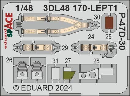 Комплект 1/48 приборная панель и фототравка P-47D-30 SPACE MINIART Eduard 3DL48170, В наличии